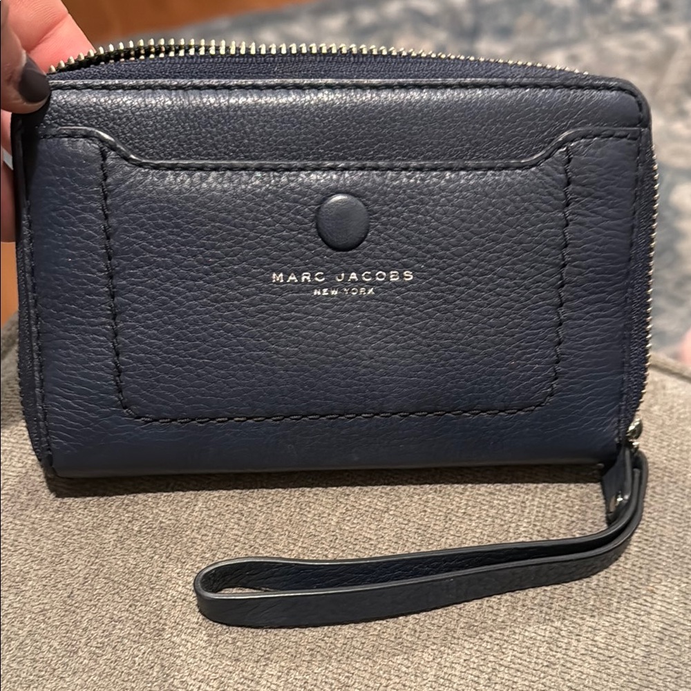 Marc Jacobs Navy Leather Wristlet